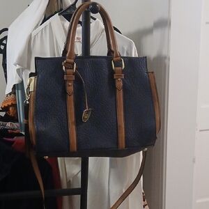 London Fog Black and Brown Shoulder Bag